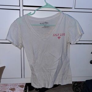 Salt Life Women's White Tee with Red Logo